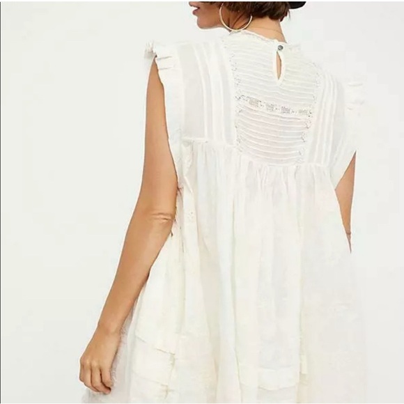 NWT Free‎ People Embroidered Babydoll Dress Boho Cottagecore Romantic Coquette - Picture 6 of 8